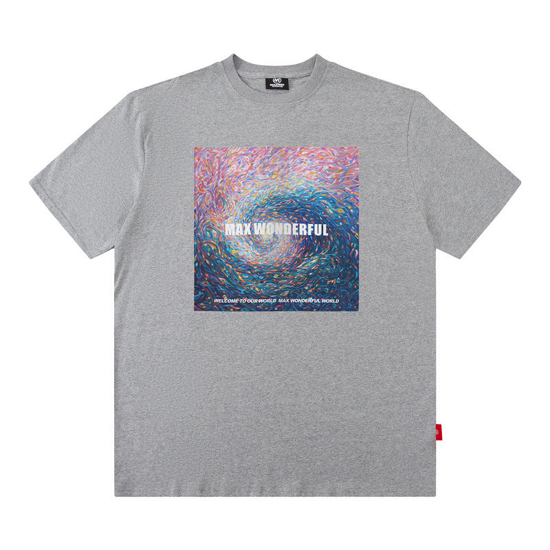 Men T Shirt Oversize Casual Short-Sleeved T-shirt Men's Retro
