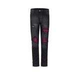 MIJKO Men's Vintage Pants MIJKO Ripped Men's and Women's Washed Old Zipper Pants Jeans