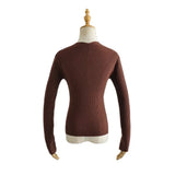 Women Sweater Knitwear Autumn Long Sleeve Square-Neck Knitwear