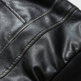 Unisex Winter Cotton Coat Three-Dimensional Pocket Decoration Lapel Cotton-Padded Coat Retro Loose PU Leather Cotton-Padded Jacket