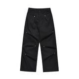 Men Sweatpants Pleated Casual Trousers Men's Work Pants Loose Wide Leg Paratrooper Pants