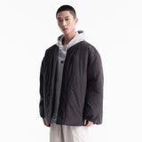 Unisex Winter Cotton Coat Solid Color Pocket Decoration Stand-up Collar Cotton-Padded Clothes