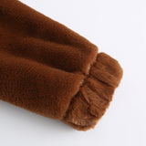 Women Trench Coat Autumn and Winter Plush Coat Hooded Long Sleeve Warm Short Top