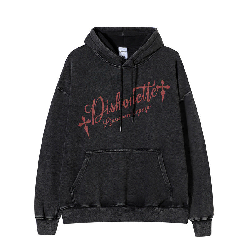 Men Hoodie Vintage Distressed Sweater Oversize Coat