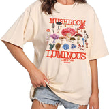 Mushroom Luminate Printed T Shirt Letter Funny Quetes