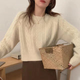 Women Knitted Pullover Autumn and Winter Gray Sweater Loose Sweater