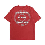 Men T Shirt Letter Print Distressed Short Sleeve T-shirt for Men and Women