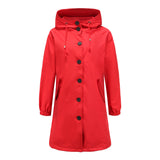 Women Trench Coat Autumn and Winter Waterproof Anorak Women's Casual Long Coat