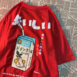 2024Cute Japanese Cat Print Oversized T-shirt Women Men