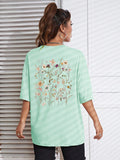 2024Beautiful flower clusters Print Cotton Women T-Shirts