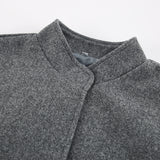 Women Trench Coat Autumn and Winter Gray Woolen Coat for Women