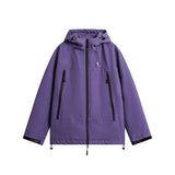 Unisex Winter Cotton Coat Zipper Pocket Decorative Hooded down Jacket Retro Loose down Jacket