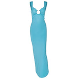 Women Dresses Spring and Summer Sexy V-neck Backless Slit Slim Fit Dress