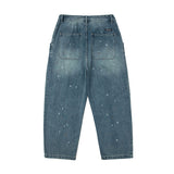 Men Jeans Amekaji Vintage Splash-Ink Wide-Leg Jeans