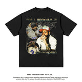 Mens Vintage baseball T-Shirt printed t-shirt vintage short sleeve loose do old crew neck