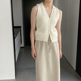 Women Knitted Skirt Autumn and Winter Simplicity Skirt Straight Skirt
