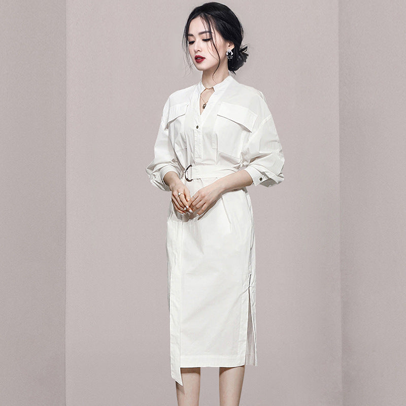 Women Maxi Dress Autumn Leisure Long Shirt Dress