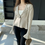 Women Cardigan Sweater V-neck Cardigan Woolen Coat Slim-Fit Short Coat Knitted Coat 8t8218