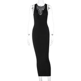 Women Dresses Sexy Dress Summer Sexy U Collar Sleeveless Slim Fit Skirt