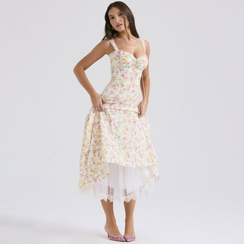 Women Dresses Floral Strap Dress Spring/Summer Female Dress