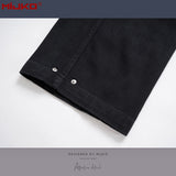 MIJKO Mens Vintage Pants Black Denim Casual Pants