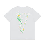 Vlone T Shirt Spring Summer Daisy Pattern Crew Neck