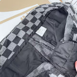 Women Sweatpants Vintage Chessboard Plaid Pants Autumn Knit Casual Sweatpants Bell-Bottom Pants