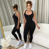 Women Jumpsuit Summer Slim-Fit Zipper Overalls