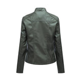 Red Leather Jacket Spring and Autumn Women's Leather Jacket Women's Short Jacket