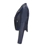 Red Leather Jacket Spring and Autumn Leather Women's Rivet Coat Zipper Leather Jacket