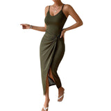 Women Dress Spring/Summer Sheath Sexy Backless Spaghetti Straps Dress