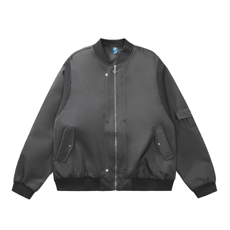 Men Jacket Coat Autumn and Winter American Style Loose Niche Locomotive Style Baseball Uniform