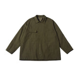 Unisex Jacket Vintage Workwear with Pocket Jacket Men Baggy Coat