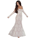 Women Dresses Autumn Sexy Long Sleeve Strap Lace Sling Dress (Bla0420)