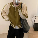 Women Knitwear Autumn and Winter Zipper Sweater Loose Knitted Cardigan