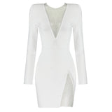 Women's Evening Dress Sexy Tight Bandage Dress Mesh Sequins Night