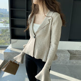 Women Cardigan Sweater V-neck Cardigan Woolen Coat Slim-Fit Short Coat Knitted Coat 8t8218