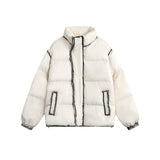 Unisex Winter Cotton Coat Winter Warm Stand-up Collar Cotton-Padded Clothes Vintage Distressed Loose Cotton Coat