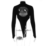 Women Jumpsuit Summer Sexy Backless Slim Fit Long Sleeve Jumpsuit (Hawthaw0412)
