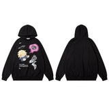 Men Hoodie Cartoon Printed Hoodie Men's Retro Loose Couple Coat