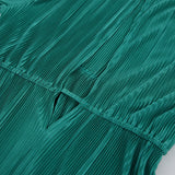 Women Dress Spring round Neck Pleated Long Sleeve Dress Sheath Dress