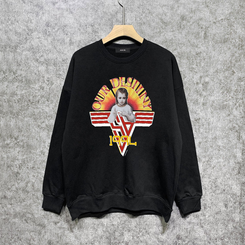 Amiri Long Sleeve Shirt Crew Sweatshirts Crew Neck Sweater