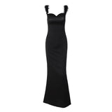Women Dresses Summer Slim Shoulder Strap Backless Dress
