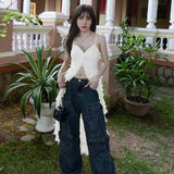 Women Tops Spring Sexy Suspenders Midriff-Baring Top