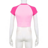 Women T-shirt Summer Slim Fit Short Lettered Casual T-shirt Top