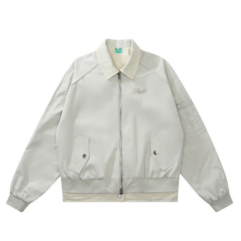 Women Jacket Vintage Loose Baseball Uniform Pilot Coat