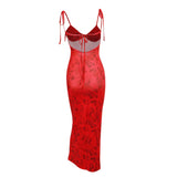 Women Dresses Summer Slim Fit Dress Sexy Print Backless Slip Dress