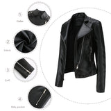 Red Leather Jacket Beaded Leather Women's Long Sleeve Lapel Motorcycle Clothing