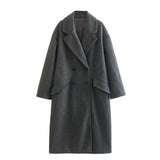 Women Woolen Coat Autumn and Winter Long over the Knee Woolen Coat