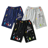 Gallery Dept Shorts Hand Painted Graffiti Ink Splashed Alphabet Casual Shorts
